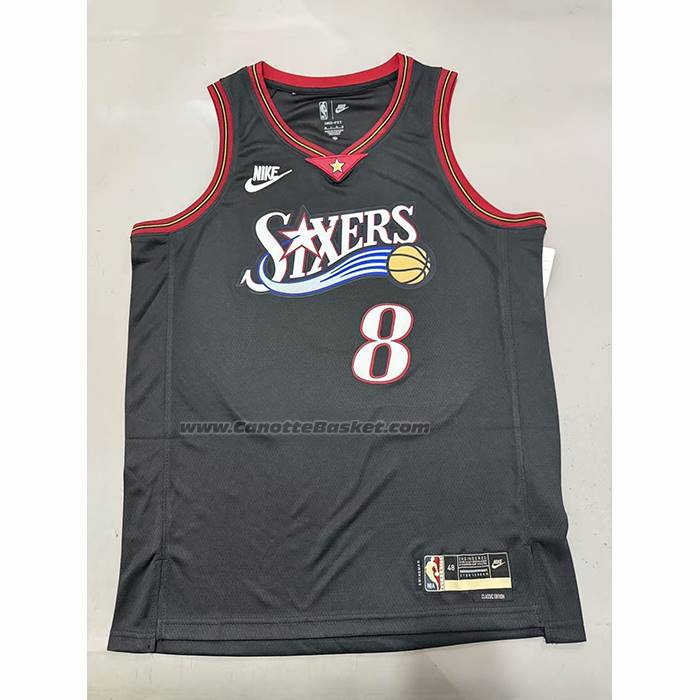 Maglia Philadelphia 76ers Paul George No 8 Classic 2025-26 Nero